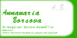 annamaria borsova business card